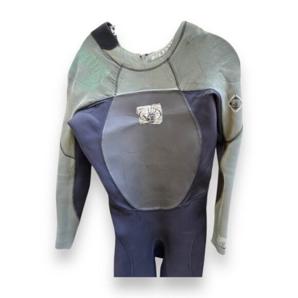 BODY GLOVE Men's PHOENIX Back-Zip Wetsuit Black Green Size ML - Picture 2 of 13